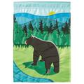Recinto 29 x 42 in. Double Applique Mountain Bear Creek Polyester Garden Flag - Large RE2933864